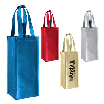 Imprinted Metallic Wine Collection Bags