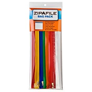 Zipafile With 3-Hole Punch Bottom 6Pack
