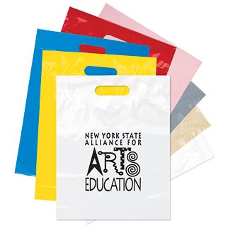 Imprinted Die Cut Handle Bags - 12 X 15 X 3