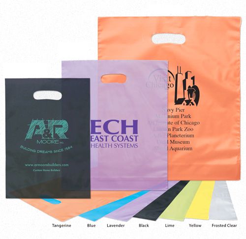 Imprinted Frosted Die Cut Bags - thumbnail view 