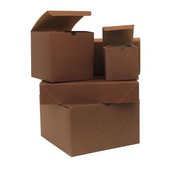 Tinted Kraft Tuckit Gift Boxes - 3 X 3 X 3