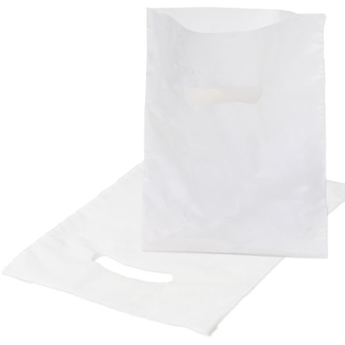 White Die Cut Handle Bags - 12 x 15