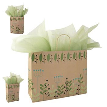 Leaves & Berries/Kraft Paper Shop Bags