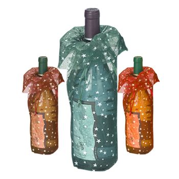 Star Print Wine Bags - thumbnail view 