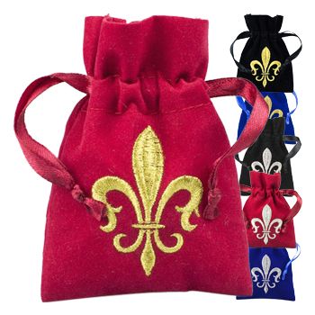 Fleur De Lis Velveteen Bags - 3 x 4