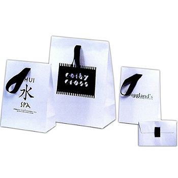 Imprinted European Flap Ribbon Bags - 8 x 4 x 10