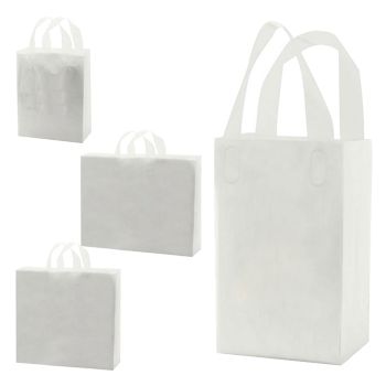 Clear Frosted Soft Loop Handle Bags - 8 X 4 X 10