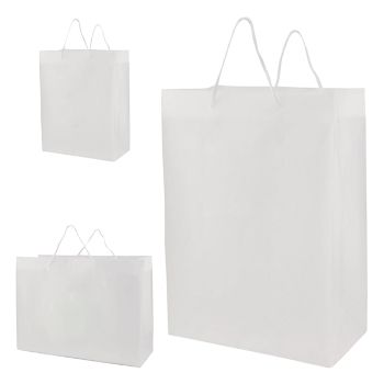 7.75x3.5x15 Clear Frosted Plastic Tote Bags - 3.5 Mil