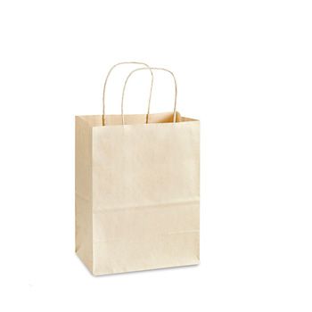 Oatmeal Shopping Bags - 8 x 4.75 x 10.25