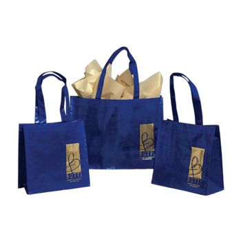 Imprinted Sparkling Woven Pp Bags - 10 X 5 X 10