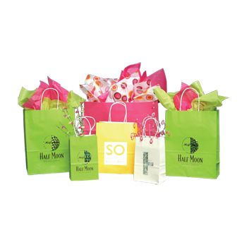 Imprinted Tints On White Kraft Bags - 10 X 5 X 13