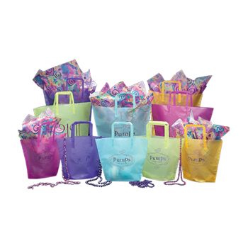 Imprinted Frosted Trapezoid Bags - 18/13 X 13.5 X 4.5