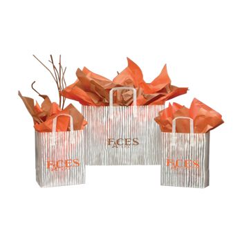 Imprinted Frosted Bag With White Bamboo - 16 X 6 X 12