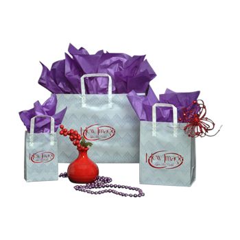 Imprinted Frosted Bag With Chevron - 16 X 6 X 12