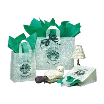 Imprinted Scroll Design Frosted Bags - 17 X 7 X 18