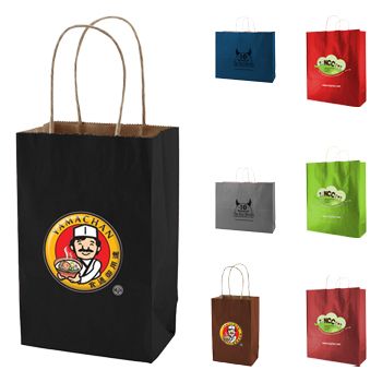 Imprinted Tinted Kraft Shopping Bags