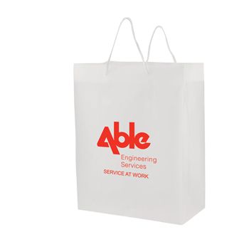 7.75x3.5x15 Clear Frosted Plastic Tote Bags - 3.5 Mil