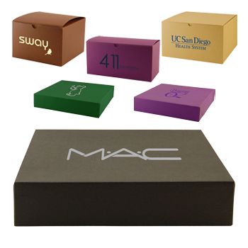 Imprinted Tinted Kraft Gift Boxes - 6 X 6 X 4