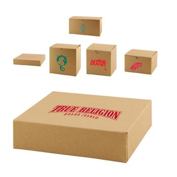 Imprinted Natural Kraft Gift Boxes - thumbnail view 