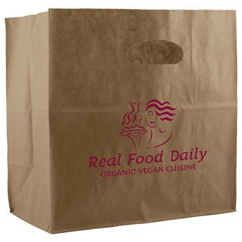 Imprinted Wide Gusset Die Cut Bags