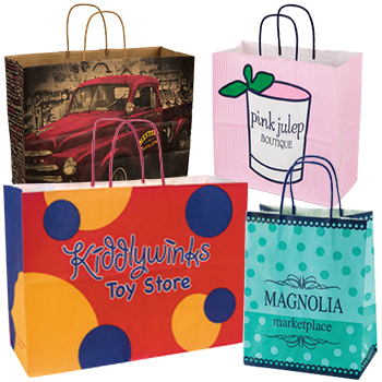 Custom Kraft Paper Shopping Bags - 16 X 6 X 12