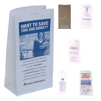 Custom Pharmacy Bags - 3.5 X 2 X 10.25