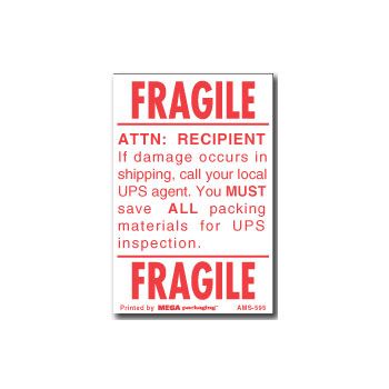 Fragile Labels - 1 1/2 x 4