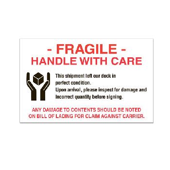Fragile Labels - 1 1/2 x 4