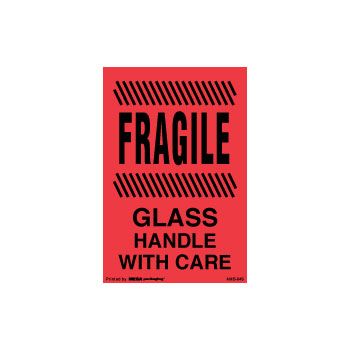 Fluorecent Fragile Labels - 2 x 3