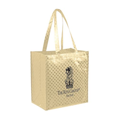 Imprinted Met Gloss Pattern Grocery Bags - detailed view 3