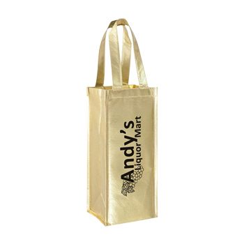 Imprinted Metallic Wine Collection Bags - thumbnail view 2
