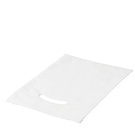 White Die Cut Handle Bags - 12 x 15 + 3