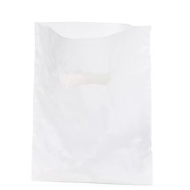 White Die Cut Handle Bags - 15 x 18 + 4
