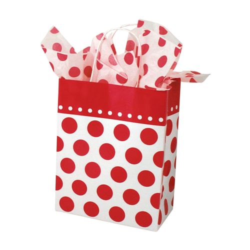 Cheery Dots Paper Shopping Bags - 8 X 4.75 X 10.5