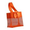 Sheer Tote W/Satin Handle - 3 1/4 x 3 1/4 x 2