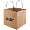 Imprinted Wide Gusset Takeout Bag - 10.25 X 10 X 10